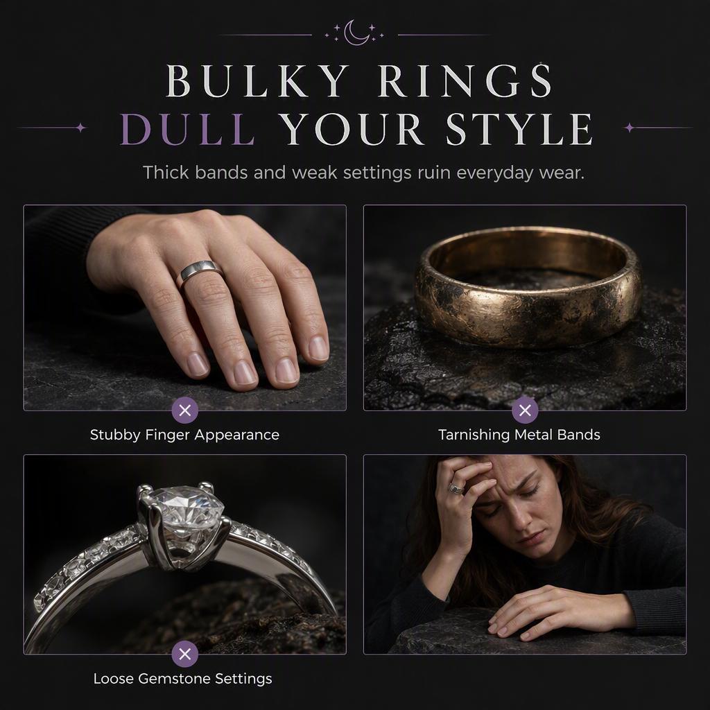 🌙 50 % Rabatt! Vintage Mondstein Ring mit Halbmond-Design – Mystischer & eleganter Schmuck für Damen