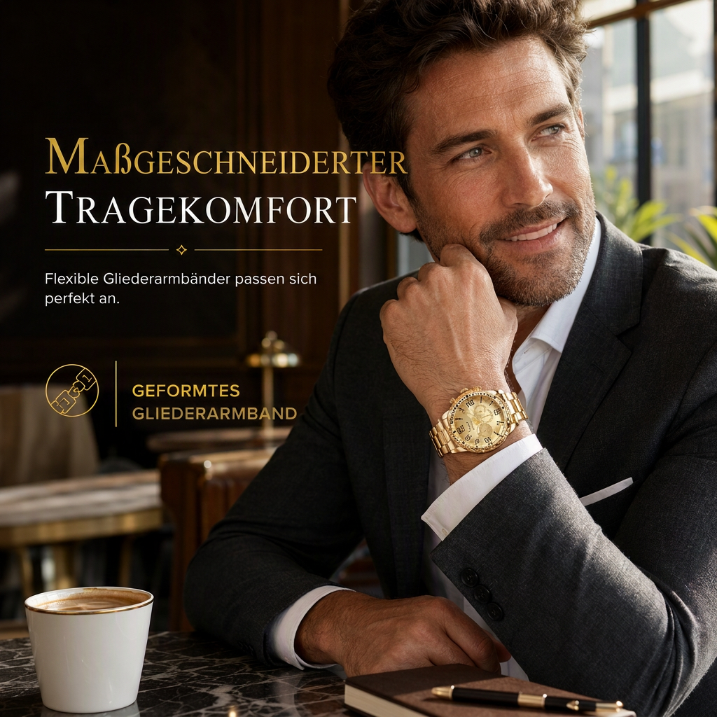 🎁 50 % Rabatt! 6-teiliges Uhren-Set für Herren – Elegante Armbanduhr mit Edelstahlarmband in Geschenkbox