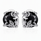 🖤 50 % Rabatt! Elegante Ohrstecker mit schwarzem Zirkonia – Vintage Design mit floralen Details