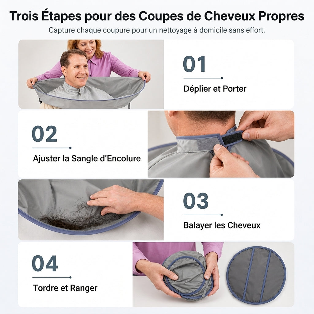 ✂️ 50% RABATT! 💇 Grauer Friseurumhang – atmungsaktiv & geruchsneutral, für Schneiden & Färben