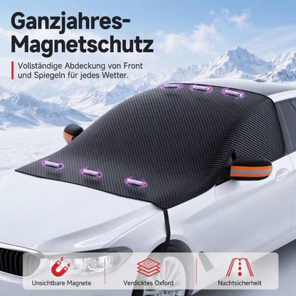 📢📢50% RABATT !!⏰Magnetische Auto-Frontscheibenabdeckung, verdickt, wasserdicht – Sonnenschutz und Schneeschutz mit reflektierenden Streifen