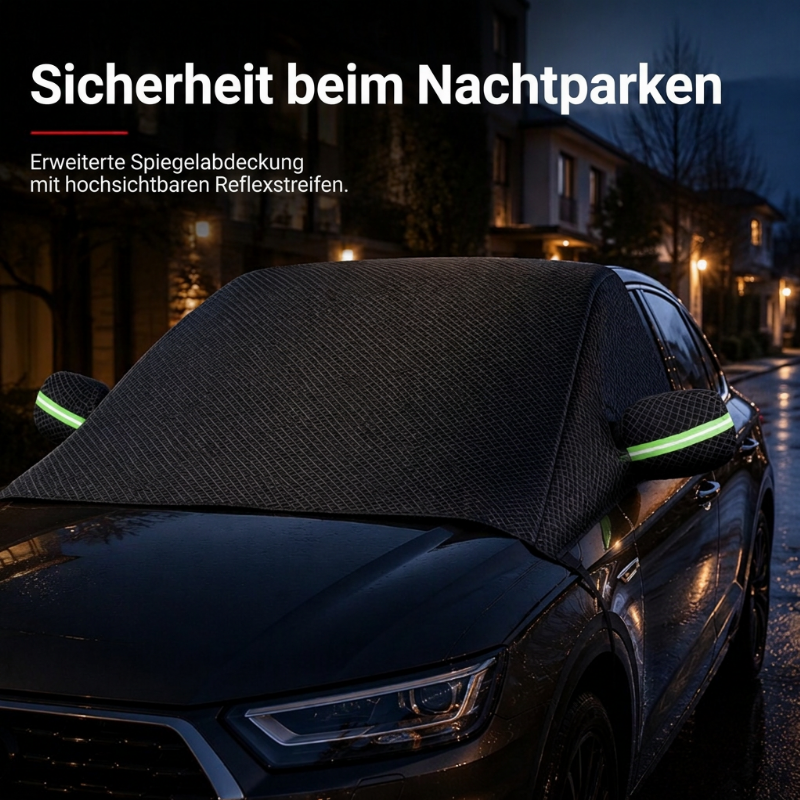📢📢50% RABATT !!⏰Magnetische Auto-Frontscheibenabdeckung, verdickt, wasserdicht – Sonnenschutz und Schneeschutz mit reflektierenden Streifen