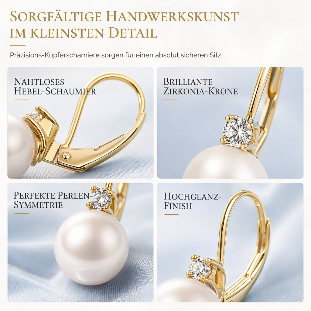 ✨50 % Rabatt💎Elegante Tropfen‑Ohrringe mit Perlenimitat und Zirkonia, trendiger Alltagsschmuck für Frauen🤍