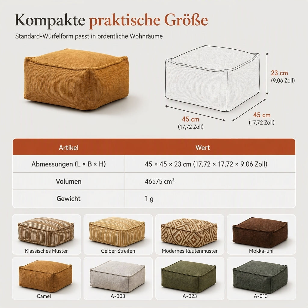 📢 50% RABATT! 🛋️ Sitzsackhülle ohne Füllung – waschbar & DIY-befüllbar mit alten Kleidern, für Wohnzimmer & Aufbewahrung