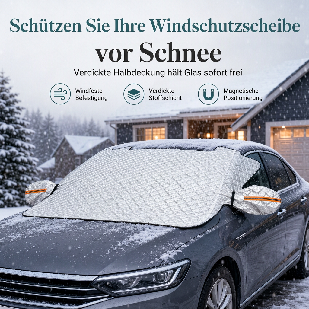 ⏳Zeitlich begrenztes Angebot⏳ Verdickte magnetische Auto-Frontscheiben-Schneedecke Halbabdeckung für Winter-Frontscheiben für Limousinen und SUVs
