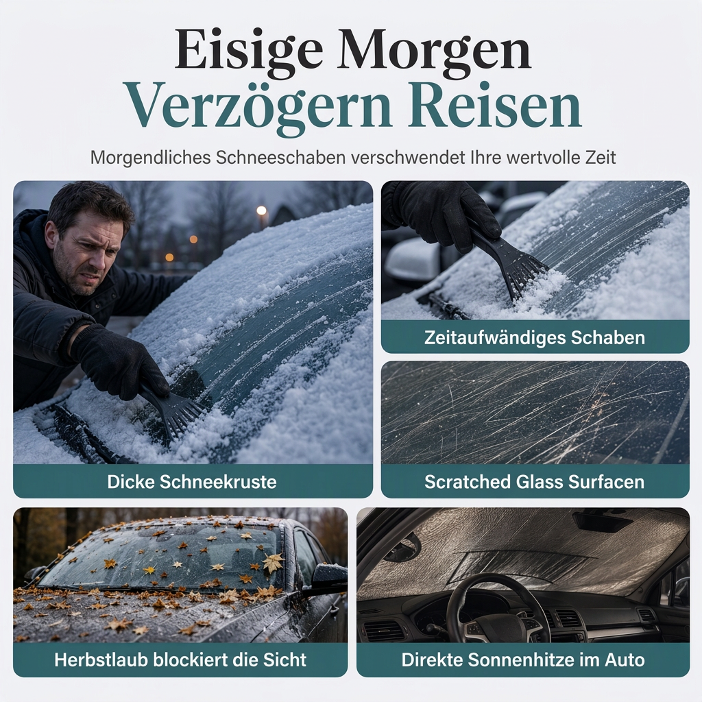 ⏳Zeitlich begrenztes Angebot⏳ Verdickte magnetische Auto-Frontscheiben-Schneedecke Halbabdeckung für Winter-Frontscheiben für Limousinen und SUVs