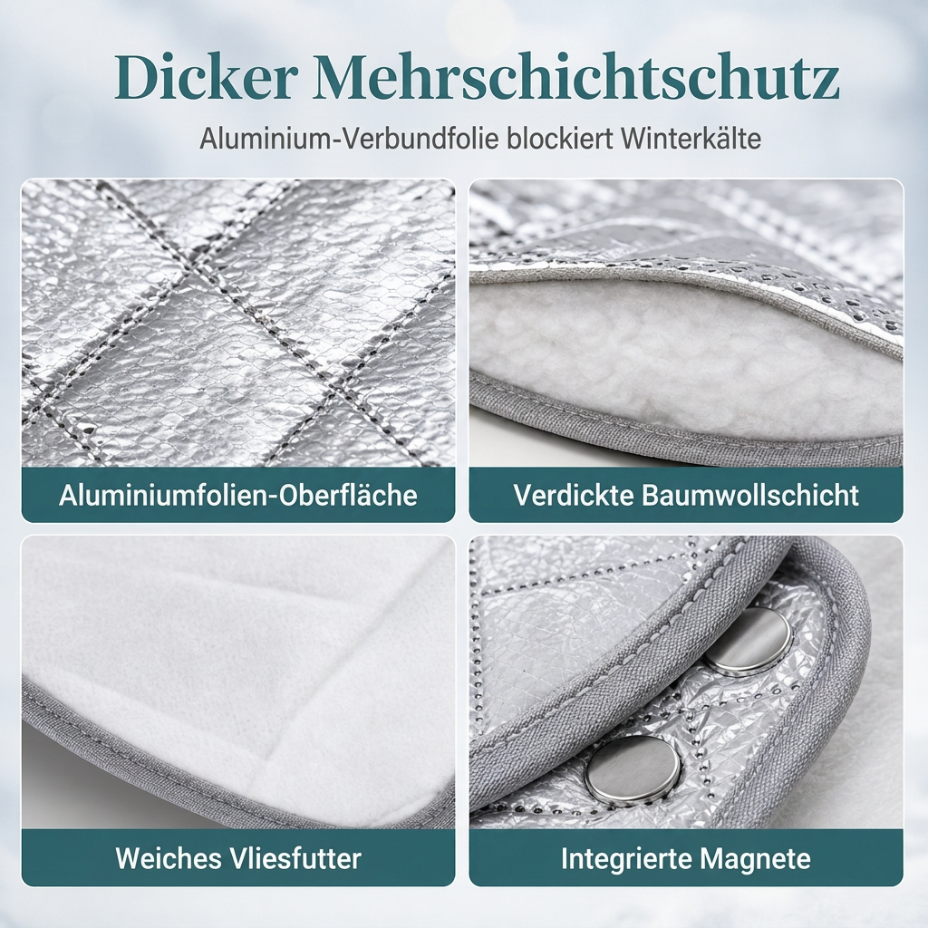 ⏳Zeitlich begrenztes Angebot⏳ Verdickte magnetische Auto-Frontscheiben-Schneedecke Halbabdeckung für Winter-Frontscheiben für Limousinen und SUVs