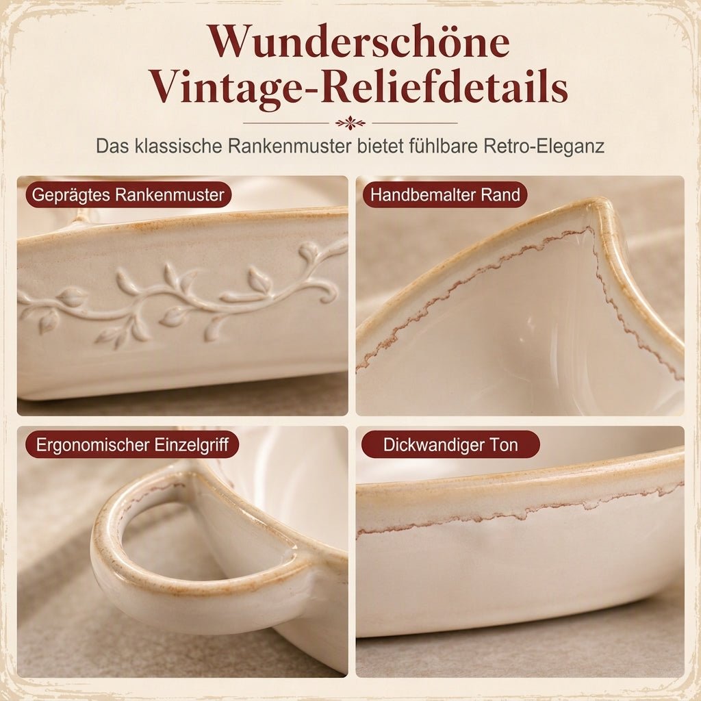 ✨🎉85000+ Mal verkauft!🎁🍽️Retro Keramik-Auflaufform mit Einzelgriff – Schadstofffrei backen & sicher servieren