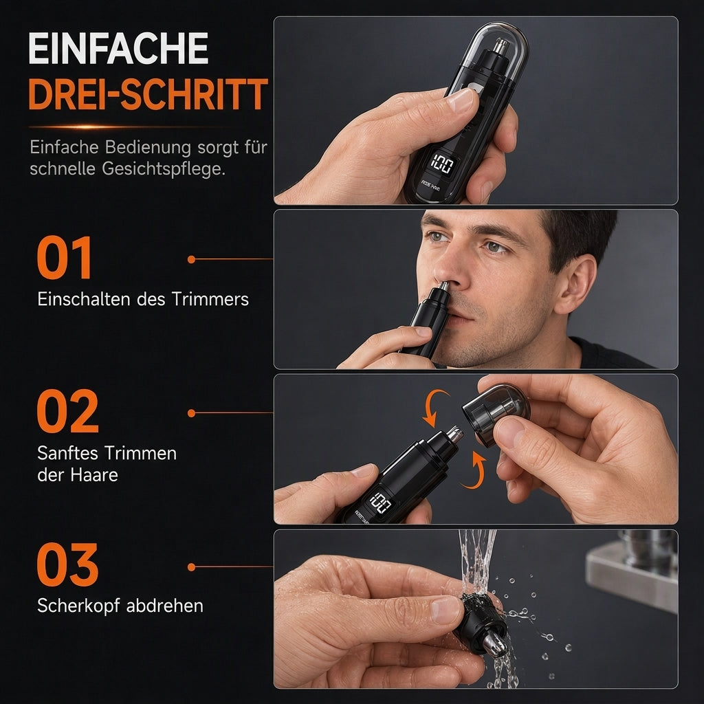 ⏳50% RABATT! 👃 Aufladbarer Nasenhaartrimmer mit waschbarem Scherkopf – für Damen & Herren