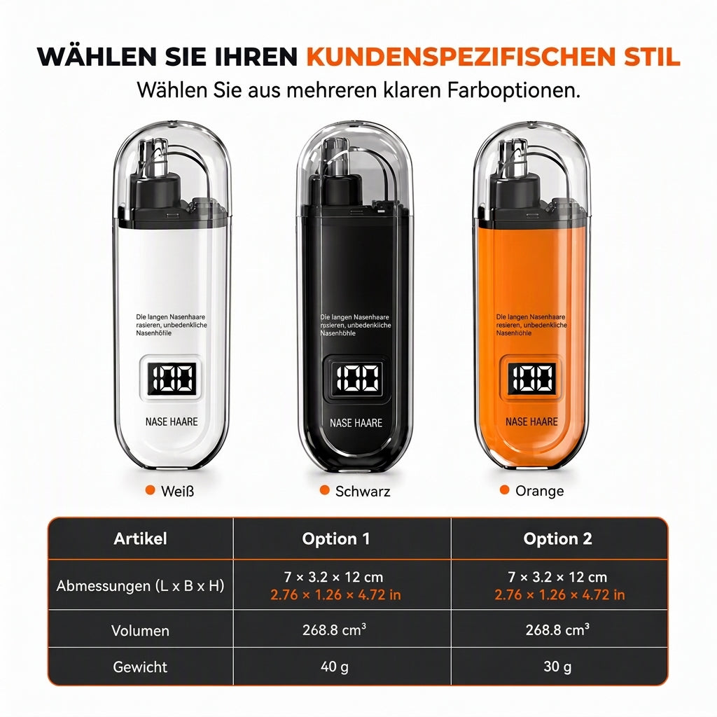 ⏳50% RABATT! 👃 Aufladbarer Nasenhaartrimmer mit waschbarem Scherkopf – für Damen & Herren