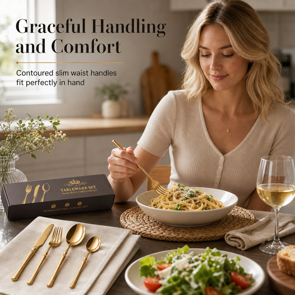 🍴 50% RABATT! ✨ Edelstahl-Besteckset – 304 Steel, 5 Finishes & 4/24 Teile ✨
