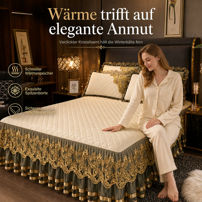 🎀 50% RABATT! 🛏️❄️ Samt-Spannbettlaken mit Spitzenbesatz – weich, hautfreundlich & rutschfest für die kalte Jahreszeit