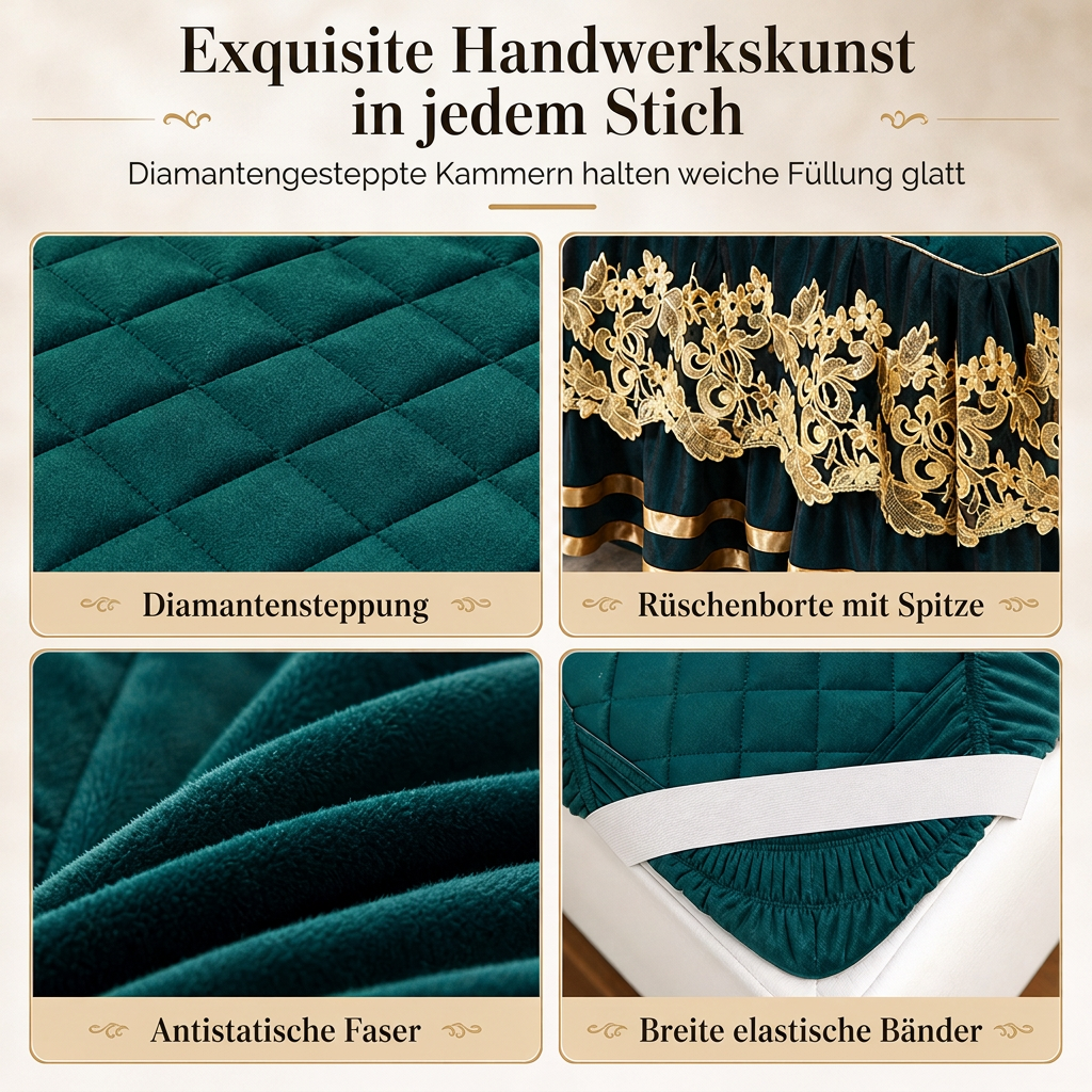 🎀 50% RABATT! 🛏️❄️ Samt-Spannbettlaken mit Spitzenbesatz – weich, hautfreundlich & rutschfest für die kalte Jahreszeit