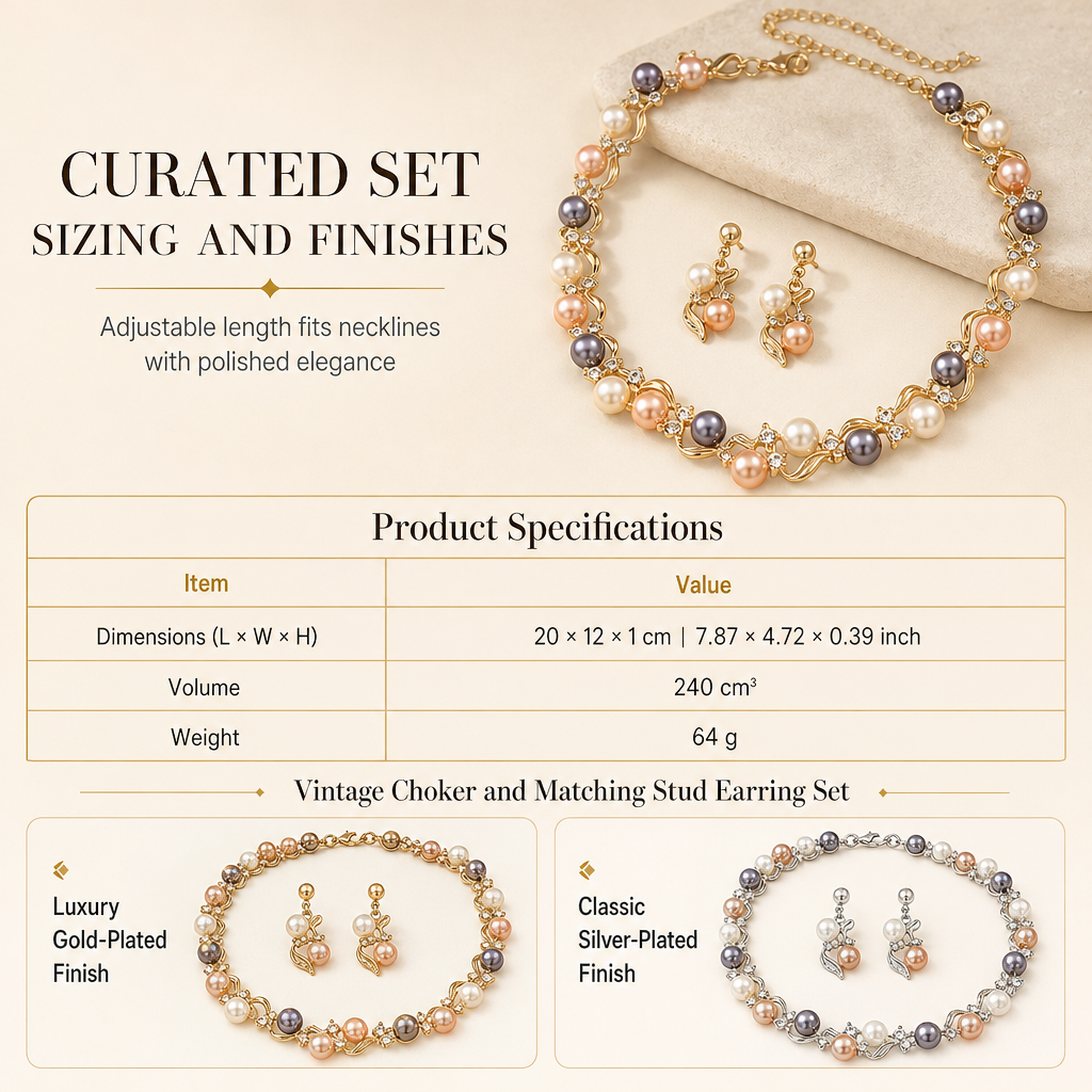 ✨ 50% RABATT! 🌸 Vintage-Blumenschmuckset im 2er-Set – Blatt- & Blumen-Design für Damen