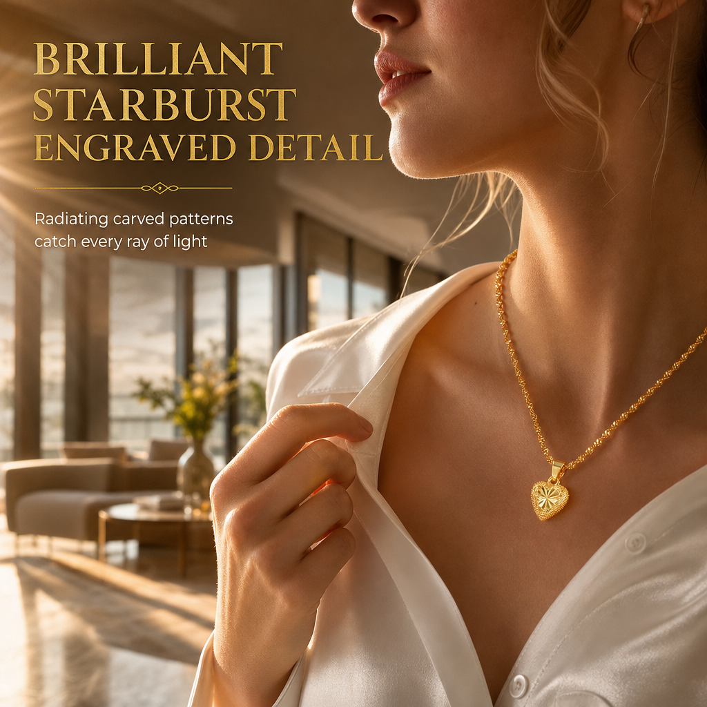 ✨ 50% RABATT! 💛 Retro Herz-Halskette aus Kupferlegierung – goldfarben, elegante Clavicle-Kette für Damen