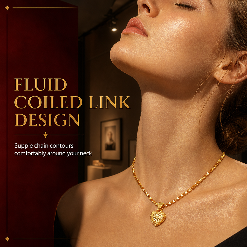 ✨ 50% RABATT! 💛 Retro Herz-Halskette aus Kupferlegierung – goldfarben, elegante Clavicle-Kette für Damen