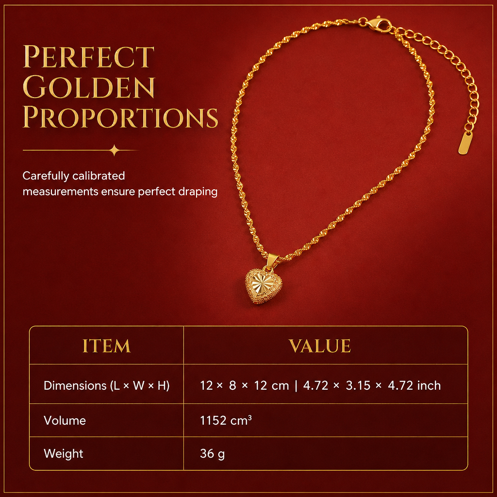 ✨ 50% RABATT! 💛 Retro Herz-Halskette aus Kupferlegierung – goldfarben, elegante Clavicle-Kette für Damen