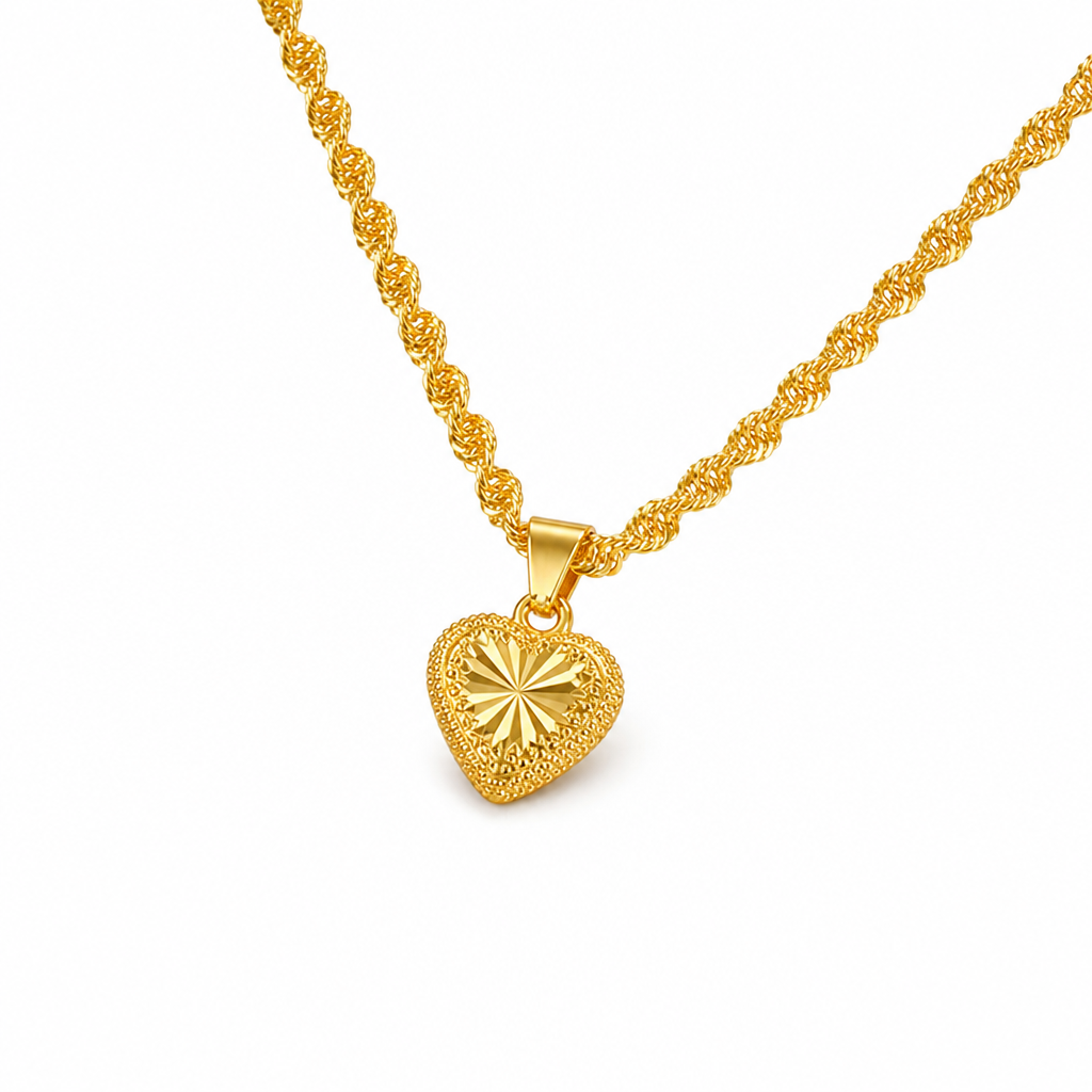 ✨ 50% RABATT! 💛 Retro Herz-Halskette aus Kupferlegierung – goldfarben, elegante Clavicle-Kette für Damen