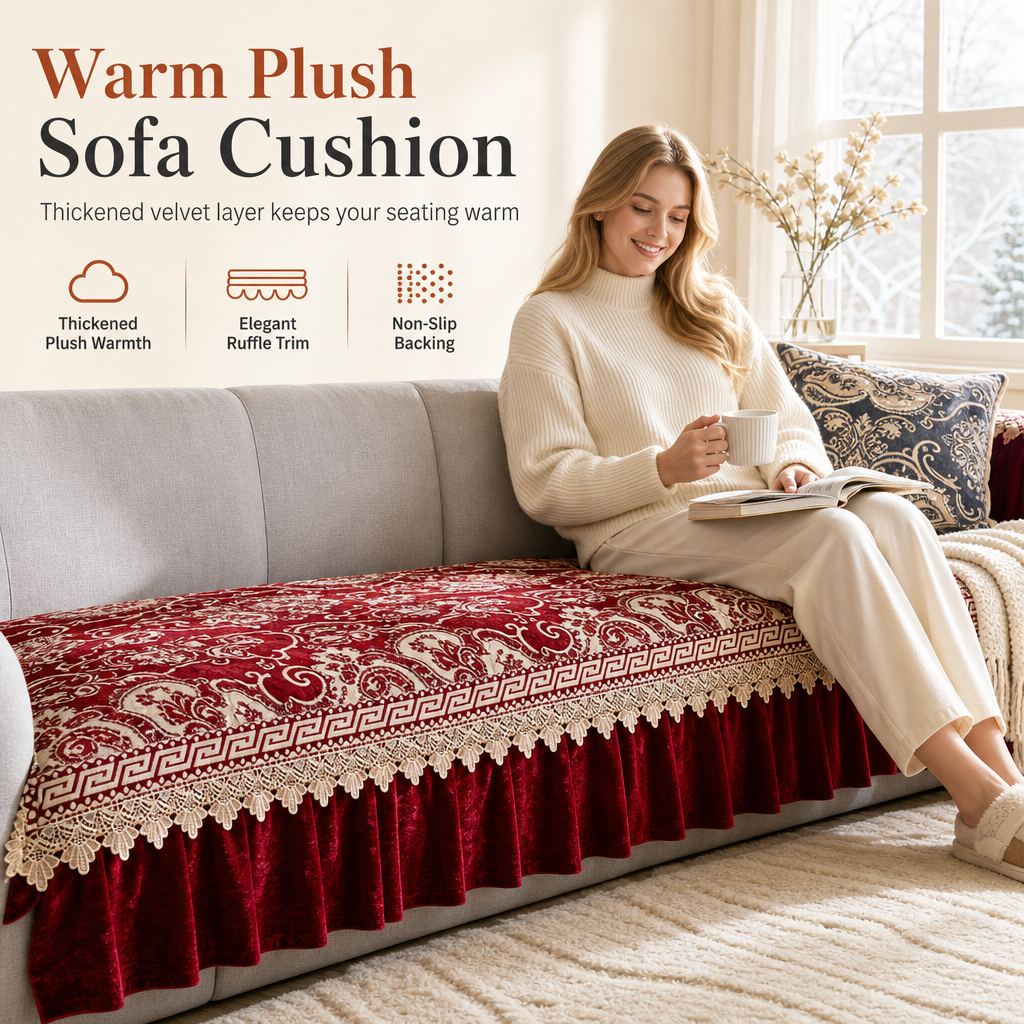 50% RABATT! 🛋️ Sofakissen mit europäischem Blumenmuster & Volant – romantisch & dekorativ für Couch & Sessel