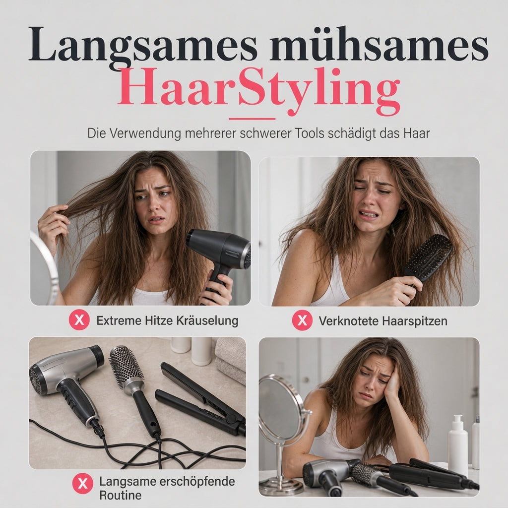 ⏳50% RABATT⏰Multifunktionaler Haartrockner-Bürste und Heißluft-Styler zum Glätten und Locken von nassem und trockenem Haar