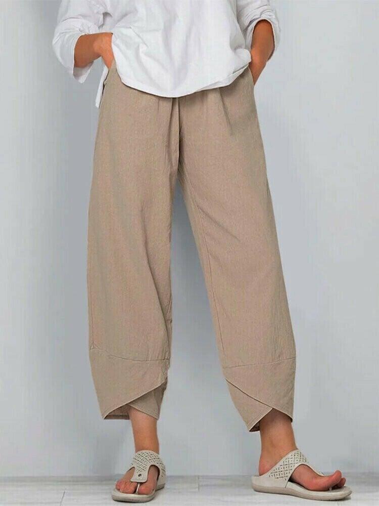 👖Jetzt 50 % Rabatt!✨Vintage-Hose mit asymmetrischem Gummibund und Taschen – Einzigartiges Design, bequeme Passform und funktionaler Stil🌸