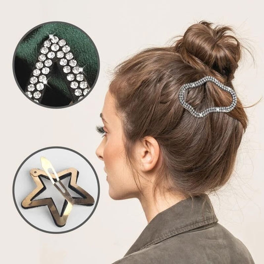 ריינסטון בלינג Snap Hair Clip Barrettes (50% הנחה)